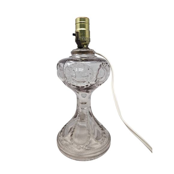 Vintage 20s Clear Glass Zipper Loop Lamp Converted from Oil Rustic Cottage - Picture 2 of 3